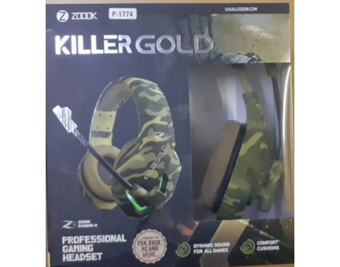 ZOOOK WIRED GAMING HEADPHONE STEREO JACK (KILLER GOLD)